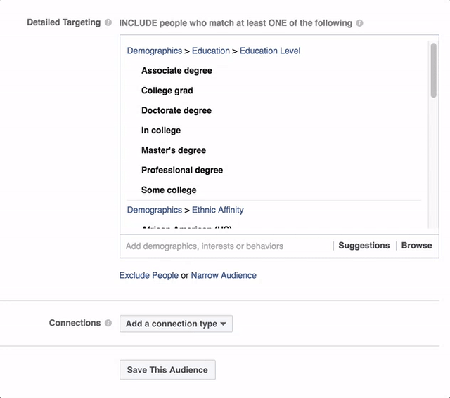 Detailed Targeting Options in Facebook Ad Manager