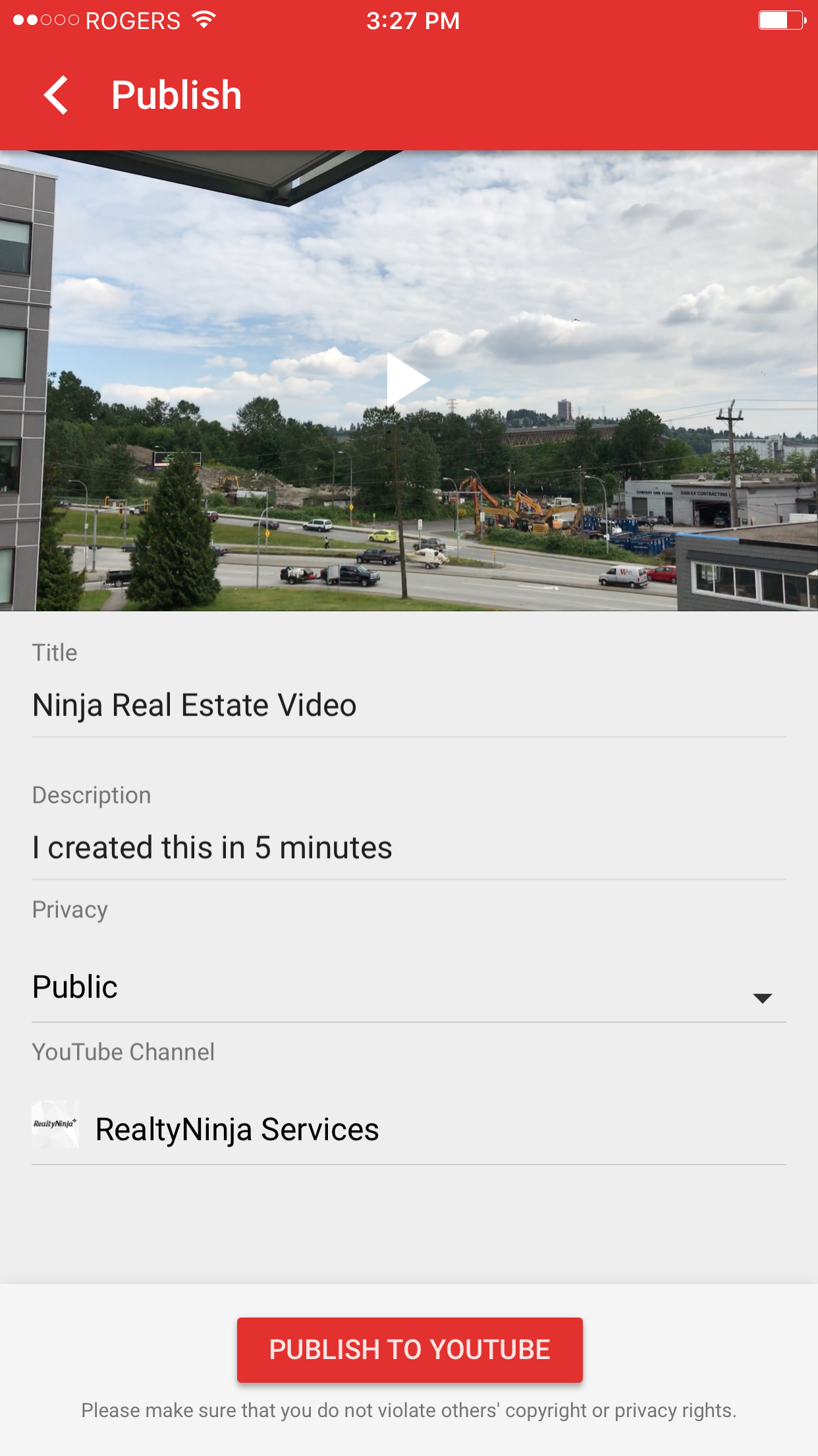 Youtube Director App Publishing to YouTube Channel