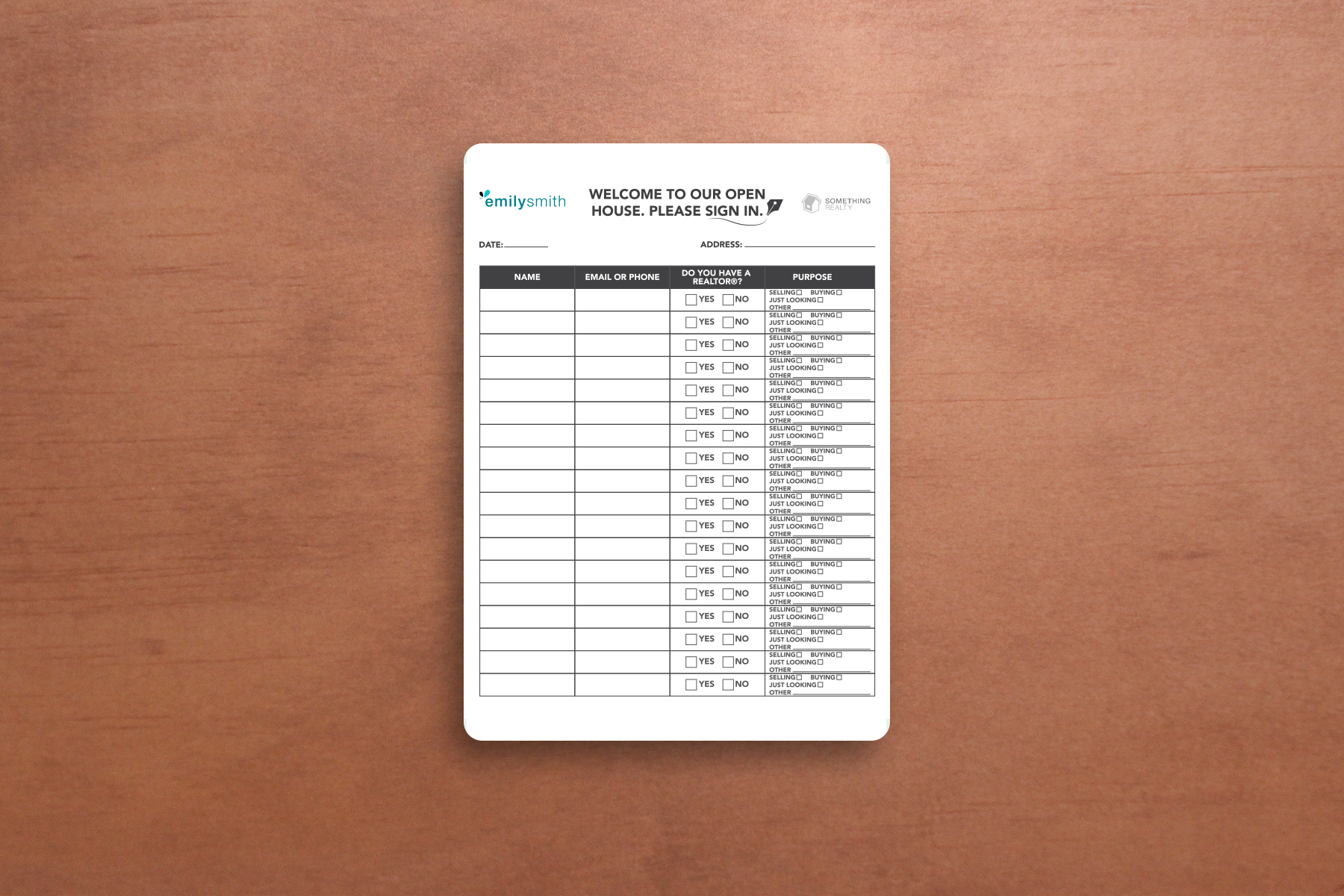 Download this Open House Sign-In Form Template