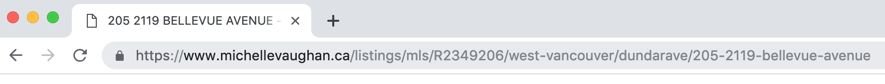 URL Structure of Michelle Vaughan's real estate website