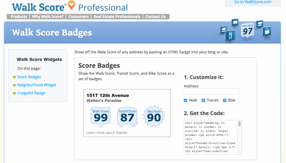 Add a Walk Score Badge to The Listings on Your Real Estate Website