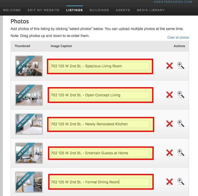 Add ALT Tags to your listings on RealtyNinja