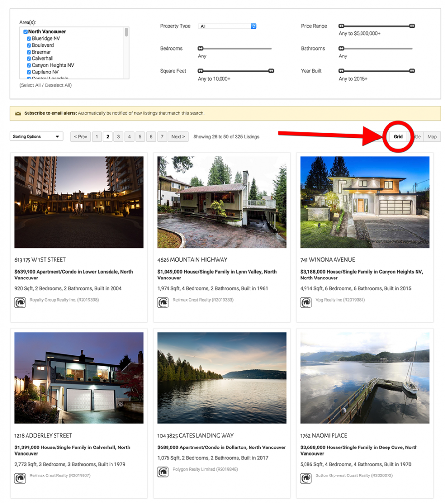 Product Update: MLS Search Grid View Example