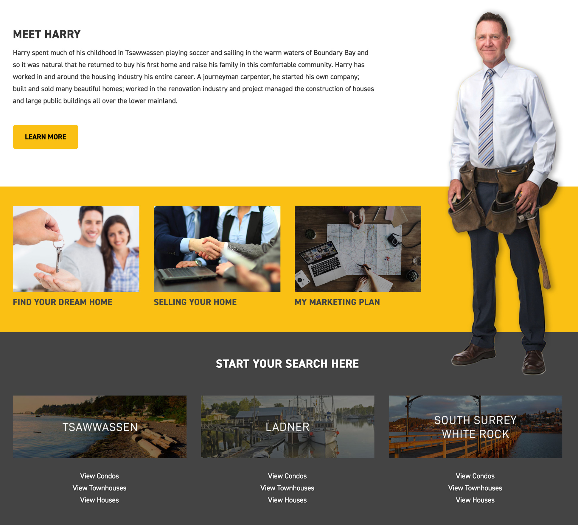 Harry Siempelkamp's real estate website homepage