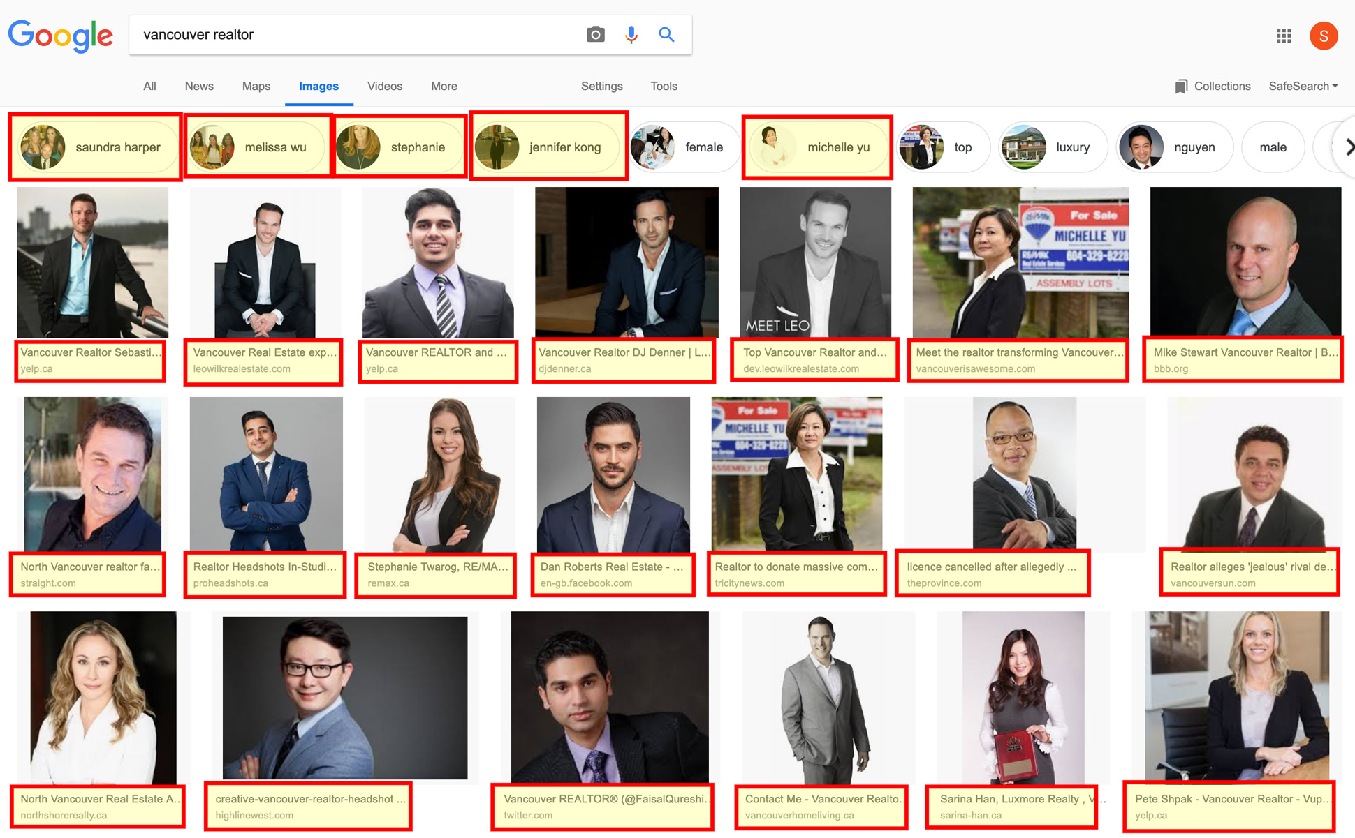 Vancouver Realtor Images on Google