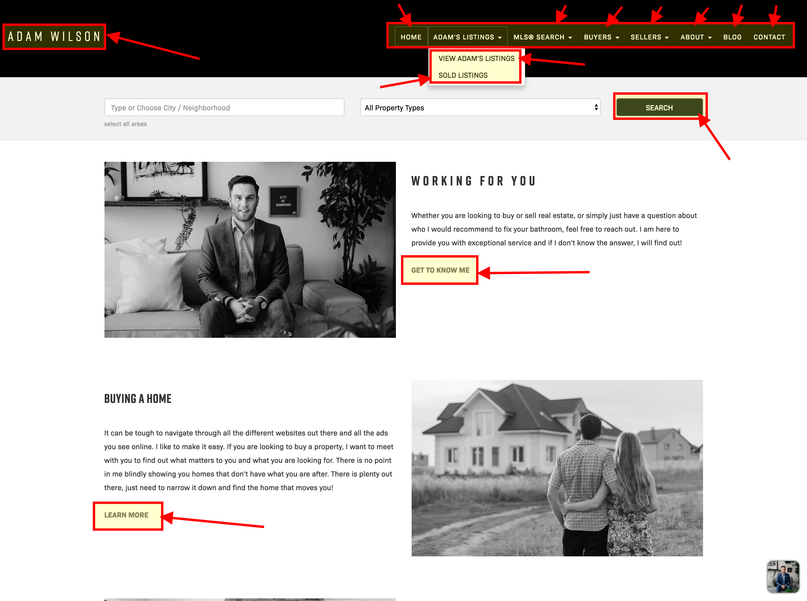 Interlinks on Adam Wilson's RealtyNinja real estate website