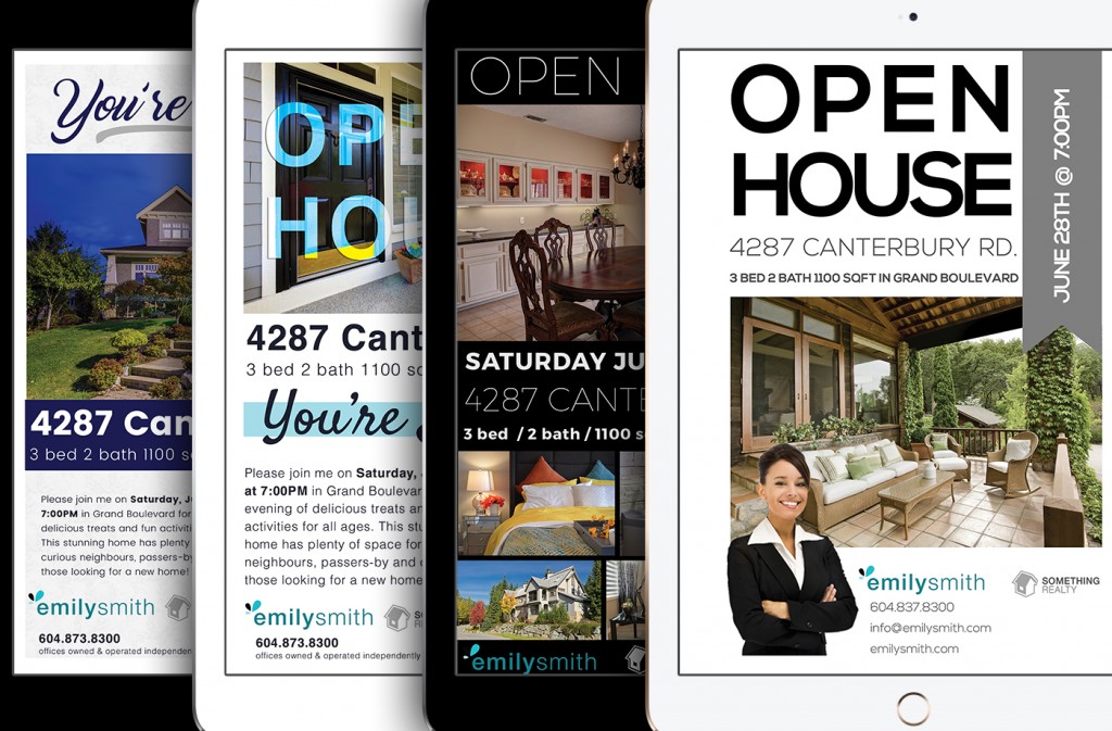All 4 Open House Invitation Designs - Download Now!