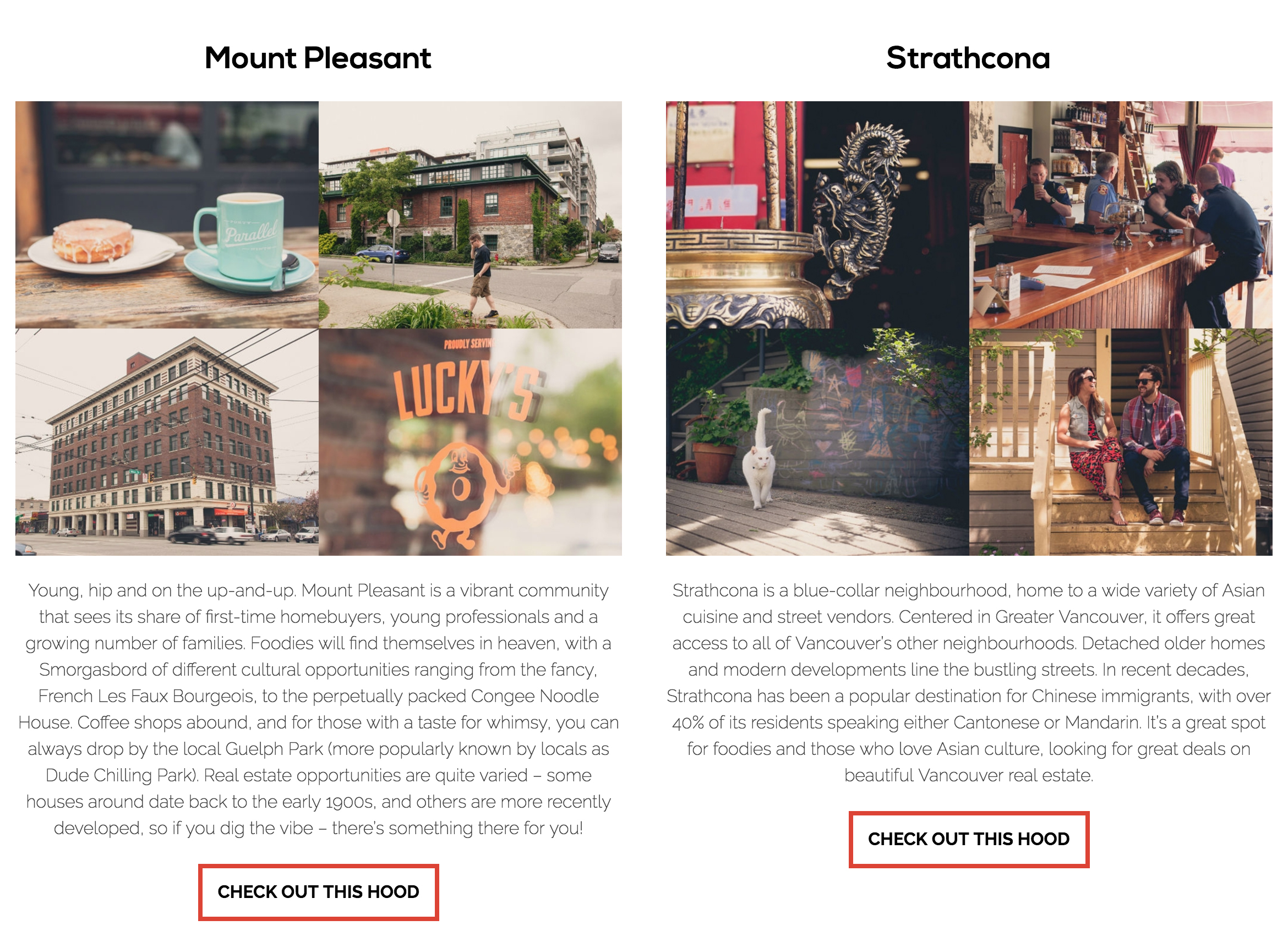 Katie Burkard Vancouver Real Estate Agent Website - Neighbourhoods