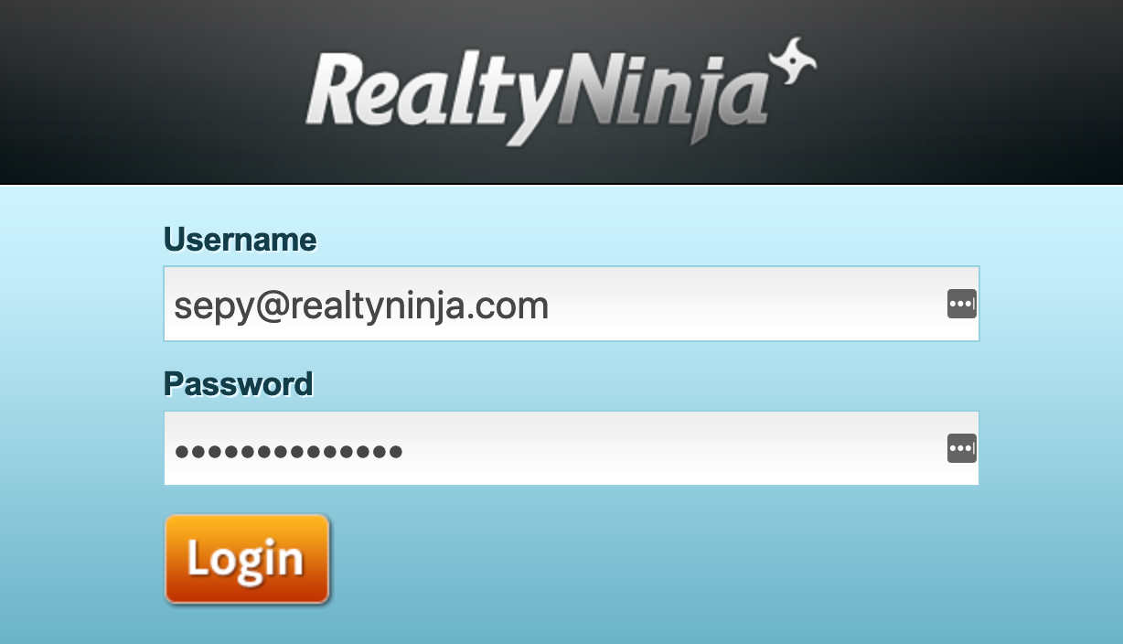 RealtyNinja Website Login