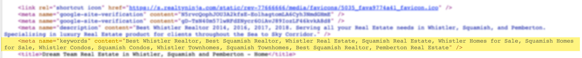 Real Estate Website Meta Tags