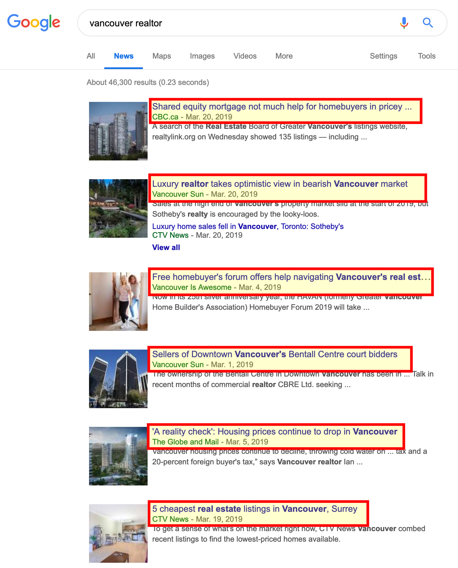 Vancouver Realtor News on Google