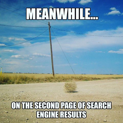 Meanwhile on the second page of search engine results