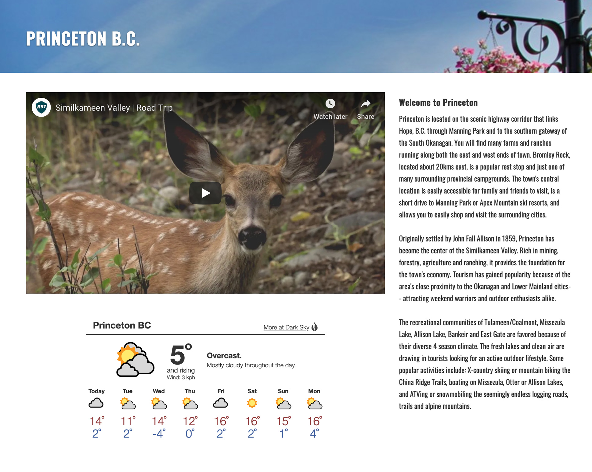 A community page for Princeton BC