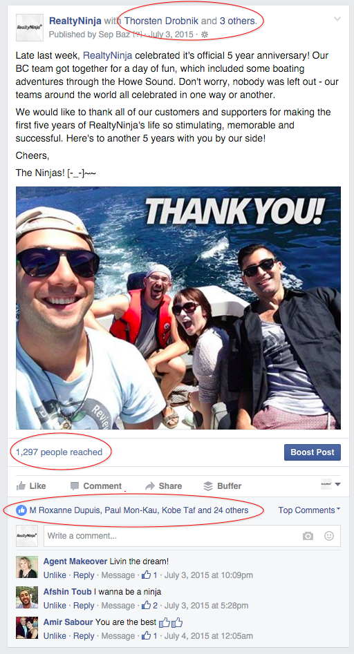 Our personal posts always get the most engagement!