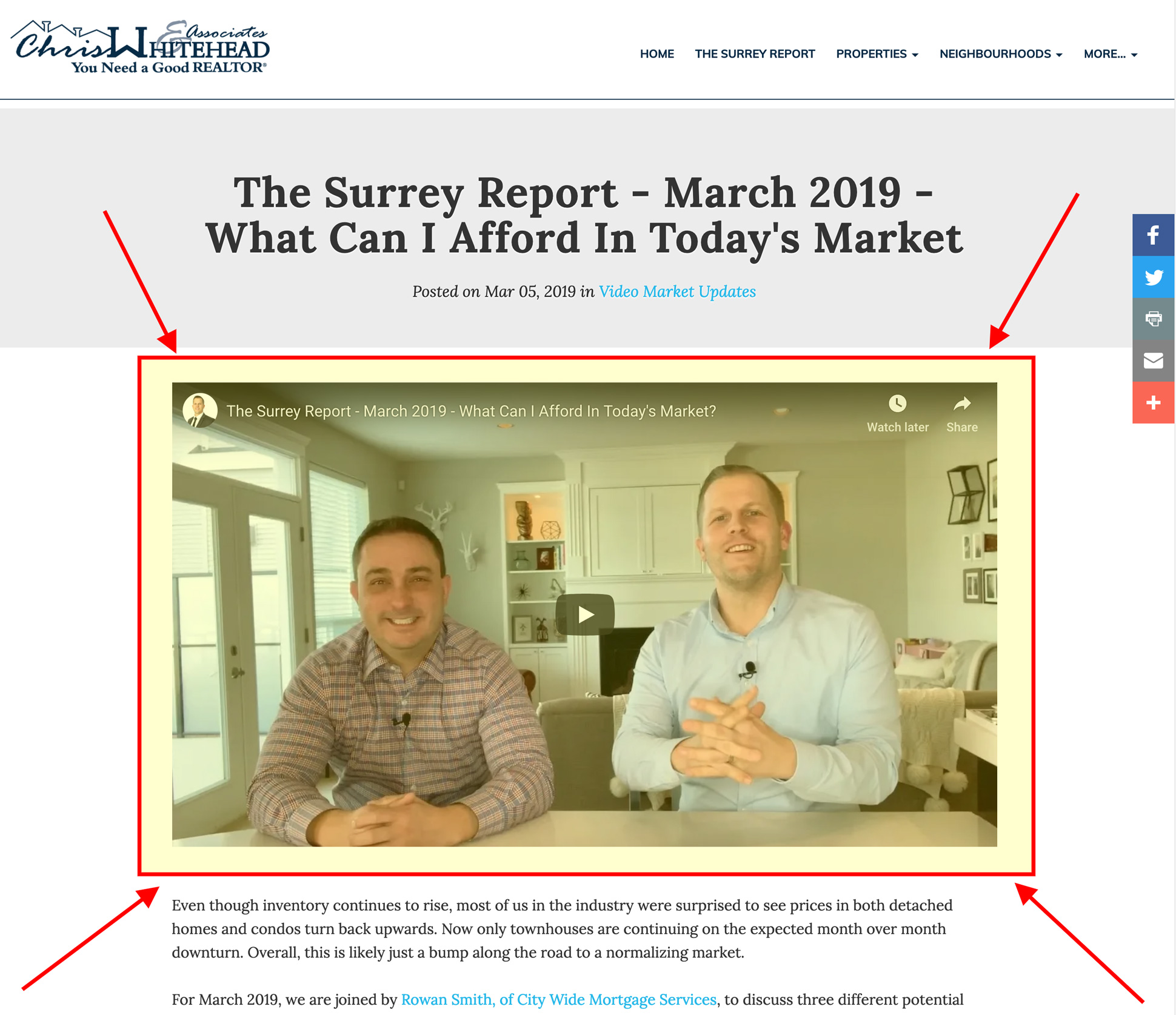 Chris Whitehead Realtor® Video Blog