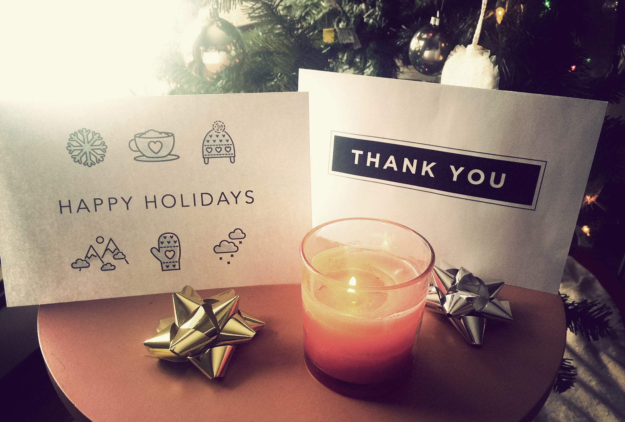 Photo of the Holiday Card and one variation of the Thank You Card for Realtors