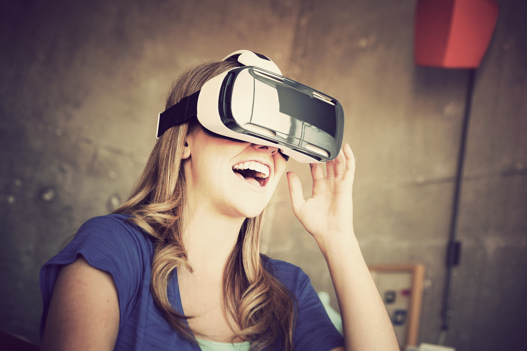 Virtual Reality Girl with Headset