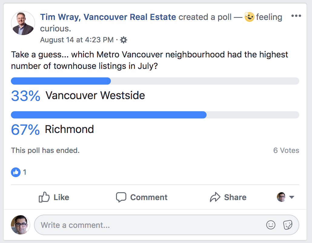Tim Wray Vancouver REALTOR® Asking for Poll Responses