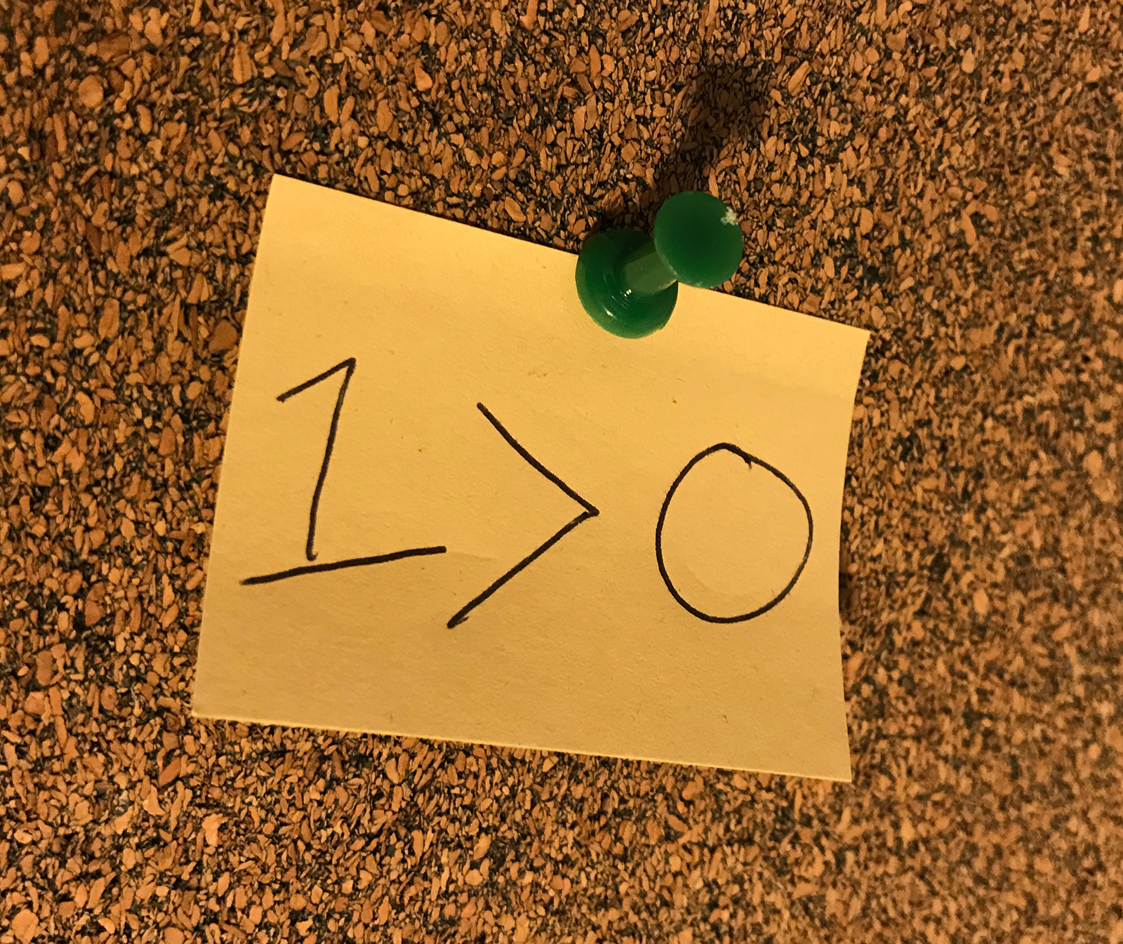 1 is greater than 0