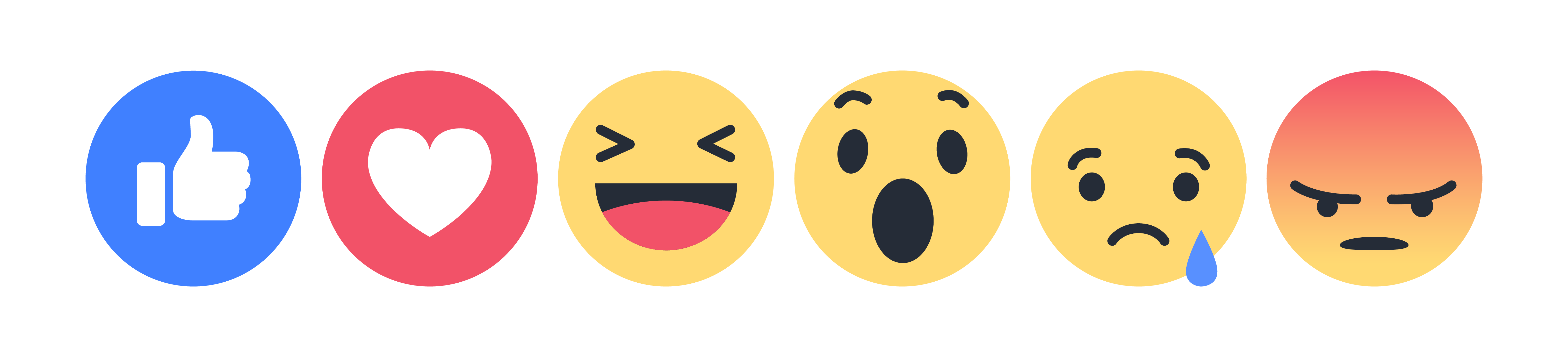 Facebook Reactions (Love, Haha, Wow, Sad, Angry)